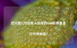 这只超12万投资人选择的A500联接基金打开申购啦！