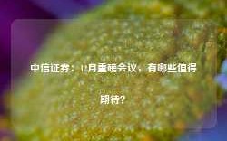 中信证券：12月重磅会议，有哪些值得期待？