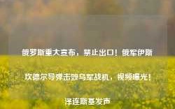 俄罗斯重大宣布，禁止出口！俄军伊斯坎德尔导弹击毁乌军战机，视频曝光！泽连斯基发声