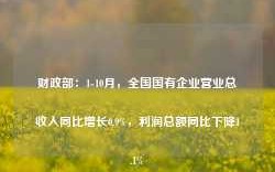 财政部：1-10月，全国国有企业营业总收入同比增长0.9%，利润总额同比下降1.1%