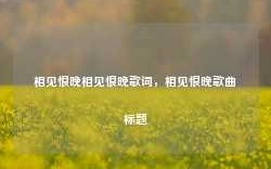 相见恨晚相见恨晚歌词，相见恨晚歌曲标题