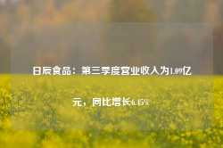 日辰食品：第三季度营业收入为1.09亿元，同比增长6.45%-第1张图片-地坪门户网