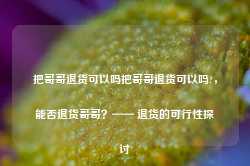 把哥哥退货可以吗把哥哥退货可以吗?，能否退货哥哥？—— 退货的可行性探讨-第1张图片-地坪门户网