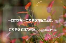 一百万梦想一百万梦想英语怎么读，一百万梦想的英文标题，One Million Dreams-第1张图片-地坪门户网