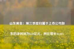 山东黄金：第三季度归属于上市公司股东的净利润为6.83亿元，同比增长46.62%-第1张图片-地坪门户网